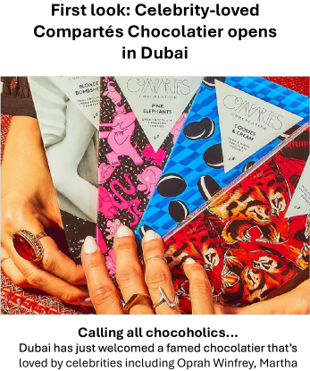 Premier aperçu : Compartés Chocolatier, adoré des célébrités, ouvre à Dubaï