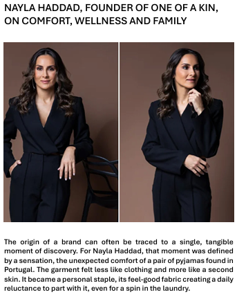 Nayla Haddad, fondatrice de One of a Kin, parle de confort, bien-être et famille